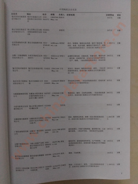 中國(guó)陶瓷企業(yè)黃頁(yè)可開(kāi)展精準(zhǔn)營(yíng)銷，電話營(yíng)銷、郵件營(yíng)銷、傳真營(yíng)銷等等多管齊下，圓您銷售冠軍夢(mèng)