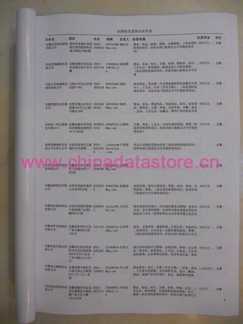 中國(guó)珠寶企業(yè)黃頁(yè)可開(kāi)展精準(zhǔn)營(yíng)銷(xiāo)，電話(huà)營(yíng)銷(xiāo)、郵件營(yíng)銷(xiāo)、傳真營(yíng)銷(xiāo)等等多管齊下，圓您銷(xiāo)售冠軍夢(mèng)