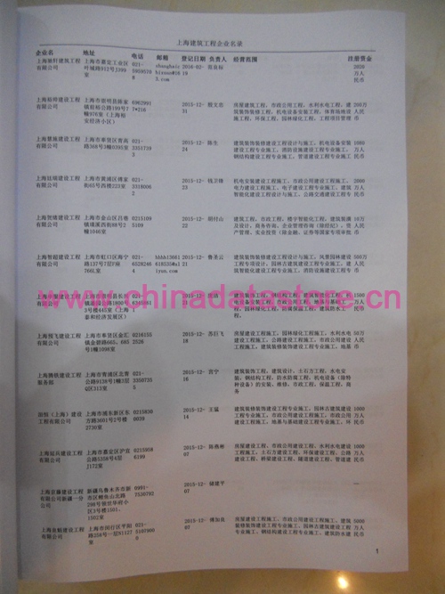 上海建筑工程企業(yè)黃頁收錄了最新的上海建筑工程企業(yè)名單，具有極高的營銷價(jià)值，實(shí)實(shí)在在提高銷售業(yè)績